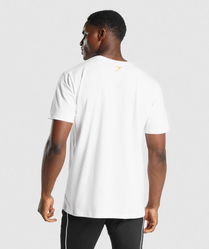 Men's Gymshark Ryan Garcia T-Shirts White | CA 7105A8